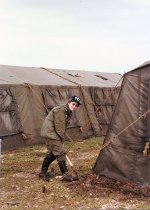 Terry Hannon digging a trench